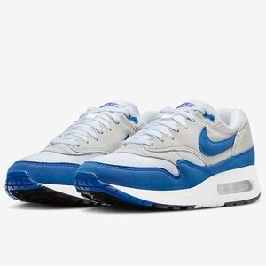 NIKE AIR MAX 1 86’ PREMIUM—WHITE & ROYAL BLUE—SIZE 10W